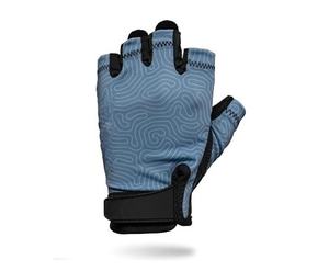Guantes de nailon de medio dedo personalizados para gimnasio, ciclismo y entrenamiento físico, guantes de entrenamiento de levantamiento de pesas con agarre de cuero elástico - Product Image 1