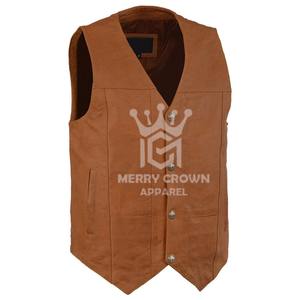 Chaleco de cuero de moto precio al por mayor de fábrica para los hombres producto más vendido Chaleco de cuero de moto transpirable sin mangas - Product Image 1