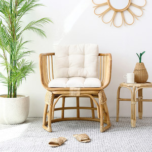 Elegante juego de sofás de ratán natural, silla de oficina resistente y sillas de sala de estar, sofás cómodos para interiores - Product Image 6