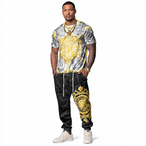 OEM imprimé graphique t-shirt sublimation pantalon deux pièces ensemble hommes Streetwear léger sublimation t-shirt survêtement hommes - Product Image 5