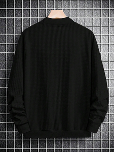 เสื้อสเวตเชิ้ตโอเวอร์ไซส์ผ้าฝ้าย 100% คุณภาพสูง น้ำหนักเบา สำหรับผู้ชาย แบบขายส่ง ปักลาย แขนยาว - Product Image 2