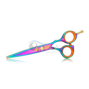 Ciseaux de coupe de cheveux ergonomiques multicolores avec poignée confortable Design Ciseaux de coupe de cheveux multicolores élégants - Product Image 5