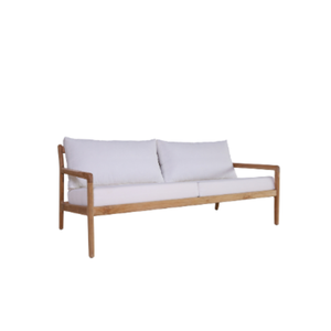 Sofá de Dos Plazas de Lujo con Cojines, Sofá de Jardín de Madera de Teca en Color Natural para Decoración del Hogar y Muebles de Sala de Estar - Product Image 2