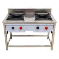 Cuisinière à gaz commerciale à brûleurs haute efficacité, conception économe en gaz, en acier inoxydable, robuste, sur pied, flamme uniforme