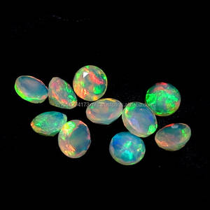 Welo naturel éthiopien 3x4mm opale de feu à facettes pierre mixte forme ovale coupe multicolore jeu opale de feu naturel éthiopien Welo - Product Image 4