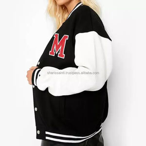 Women's Varsity <b>Jackets</b> Letterman <b>Jackets</b> Turn Down Shoulder Baseball College <b>Jacket</b> Price With Genuine Leather Women's - Product Image 6