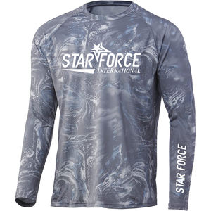 Camisa de pesca de rendimiento en blanco para hombres, venta al por mayor, secado rápido, UPF 50, manga larga, poliéster personalizado - Product Image 3