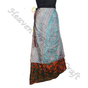 Nuevas faldas Ropa de playa Vintage Seda Saree Magic 38 "Longitud larga Wrap Saree Multi Wear Wrap Falda Heaven Arts and Craft Shop Venta - Product Image 1
