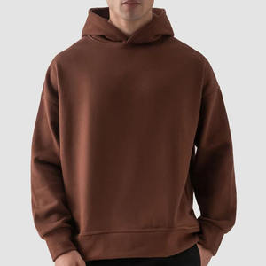Pull-over ample tendance pour homme, sweat à capuche de qualité supérieure, logo personnalisé imprimé, couleur unie, mélange de coton, collection 2026 - Product Image 3