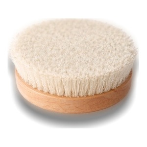 Brosse anti-cellulite en crin de cheval naturel, blanche, ronde, en bois, pour le corps, OEM, étiquette privée - Product Image 2