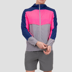 Chaqueta cortavientos ligera Softshell de nailon para lluvia barata al por mayor personalizada para hombre cortavientos conjunto impermeable Color de contraste - Product Image 1