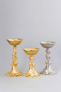 Soporte de vela individual de Metal de Pilar Alto de diseño personalizado hecho a mano soporte de vela de Color plateado de tallo largo para Navidad Pascua - Product Image 3