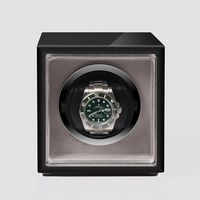 Caja enrolladora de reloj de lujo de madera con rotación automática, caja negra con pantalla personalizada de alta calidad Smart Gyro orbit
