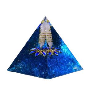 Bleu Lapis Lazuli Orgone Pyramide Générateur D'énergie Pilier En Cristal De Quartz Blanc Poli pour La Décoration De La Maison pour La Méditation D'amour - Product Image 1