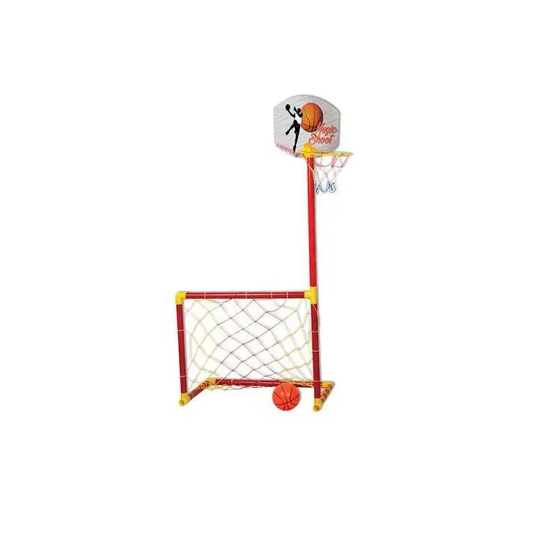 BASKET & GOAL 2 IN1おもちゃをお楽しみくださいバスケットボールコートファミリーゲームフットボール & バスケットボールスタンドおもちゃ