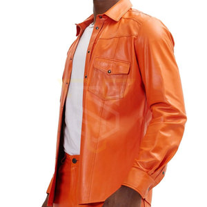 เดรสหนังระบายอากาศแฟชั่นฤดูหนาวของผู้ชายเสื้อสไตล์สตรีทสูงน้ำหนักเบาลวดลายถักแบบเรียบ - Product Image 5