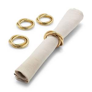 Vente en gros de ronds de serviette dorés de luxe porte-serviettes attrayants anneaux de serviette rond en or de table pour la fête de mariage - Product Image 3