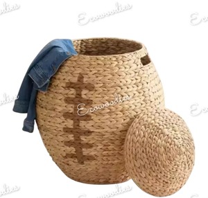 New Eco Friendly Hyacinth Kids Toy Bin <b>Basket</b> Eye-Catching Woven Bamboo Nursery Water Hyacinth Dirty Clothes <b>Laundry</b> <b>Basket</b> - Product Image 4
