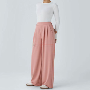 กางเกงลำลองแฟชั่นผู้หญิง ระบายอากาศได้ดี เอวกลาง ขากว้าง ปิดด้วยยางยืด ทรงตรงปกติ สำหรับฤดูหนาว - Product Image 5