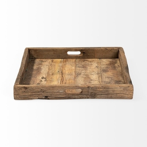 Plateau en bois de la meilleure qualité de couleur riche en acacia avec une forme carrée élégante et des poignées pratiques idéales pour servir les invités - Product Image 1