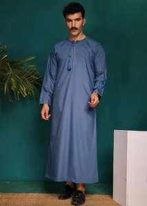 Robe nArab Moyen-Orient Hommes Jubba 2025 Vente en gros directe d'usine Vêtements islamiques Robe musulmane Juba pour hommes Service OEM - Product Image 4