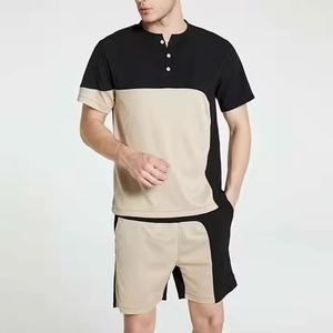 Venta al por mayor de algodón transpirable conjunto corto para los hombres logotipo personalizado de moda de verano con manga corta Camiseta gimnasio pantalones cortos OEM estilo casual - Product Image 6