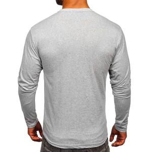 Camiseta de Manga Larga para Hombre, de Algodón y Fibra de Bambú, Estilo Raglán, Lisa, Ajustada, para Gimnasio, Color Negro Azabache - Product Image 5
