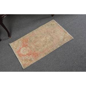 Alfombra turca de área grande Diseño clásico de retazos naranja verde Material de lana de 1,6x2,7 pies con respaldo de látex para sala de estar - Product Image 2