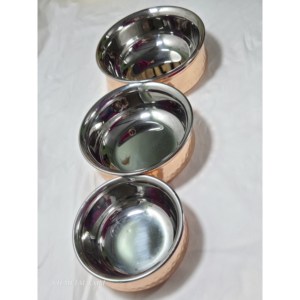 Ensemble de 6 bols traditionnels chinois faits à la main en cuivre et acier inoxydable, métal poli, logo personnalisé, sans BPA, écologiques, pour les mariages - Product Image 5