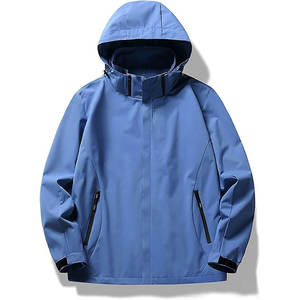 Chaqueta Cortavientos con Capucha para Hombre, Venta Directa de Fábrica, Lona Impermeable, Transpirable, Ecológica, de Secado Rápido, Color Sólido, OEM - Product Image 1