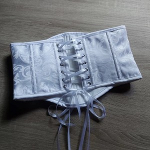 ชุดรัดรูปผ้าคอร์เซ็ทสำหรับสตรีผ้าคอตตอนสีขาวลูกไม้ชุดรัดรูปแบบปรับได้สำหรับ100% - Product Image 4