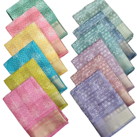 Saree/sari en coton et soie de créateur indien pour femmes derniers saris imprimés fête indienne mariage