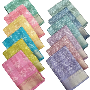 Ấn Độ Thiết Kế Bông Lụa Saree / <span class=keywords><strong>Sari</strong></span> Cho Phụ Nữ Mới Nhất In Sarees Ấn Độ Đảng Mặc Đám Cưới - Product Image 4