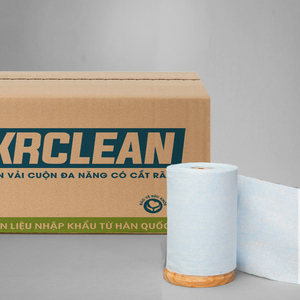 Krclean ม้วนทำความสะอาดครัวสีฟ้า200แผ่น20x20ซม., ผ้าขนหนูกระดาษดูดซับ1ชั้นสำหรับเช็ดพื้นผิว - Product Image 5