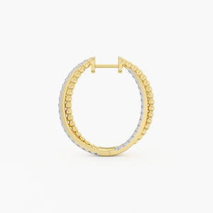 1.00 Ct. Tw. Cut Lab Grown Diamond Fashion <b>Hoop</b> <b>Earrings</b> 14K Yellow <b>Gold</b> Stylish Religious Engagement Made Stainless Steel - Product Image 2