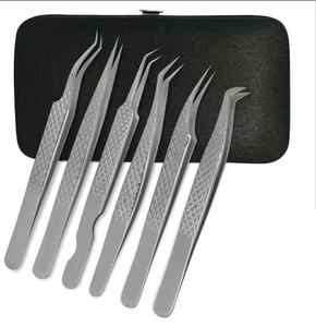 Pince à cils durable de qualité supérieure de couleur unie avec logo personnalisé Pointe pointue en acier inoxydable assortie Taille personnalisée pour utilisation en salon - Product Image 3
