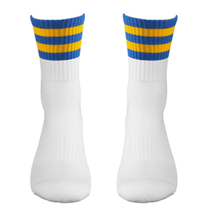 Direct Factory Supplier Winter over <b>Knee</b> <b>High</b> Soccer <b>Socks</b> Breathable Multi- Shaded Knitted Material Bottom Logo Positioned - Product Image 1