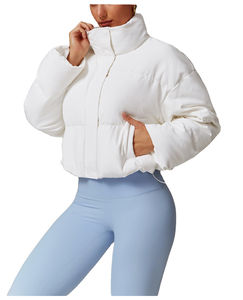 Dikson Deportes Venta al por mayor Chaquetas de invierno de las mujeres Recortada Zip Bomber Puffer Abrigos con cuello con capucha Ropa de mujer corta - Product Image 1