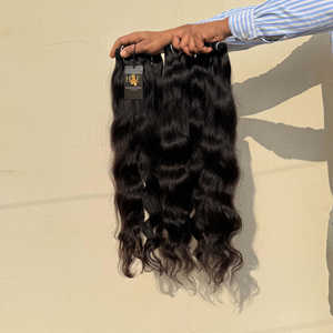 Tissage en lot de cheveux brésiliens ondulés lisses bouclés non traités bruts vierges indiens Extensions de cheveux humains des vendeurs de super vagues naturelles - Product Image 2