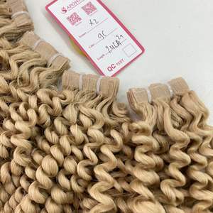 Haute qualité 100% vierge Remy Extensions de cheveux humains Vietnam Double bande Technique Machine Double trame 16 "-32" longueur profonde bouclée - Product Image 5