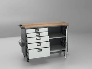 Multi-Functional Modular <b>Tool</b> Cabinet Workbench with Lock System and Wheels – Professional Garage Equipment <b>Tool</b> <b>Trolley</b> - Product Image 5