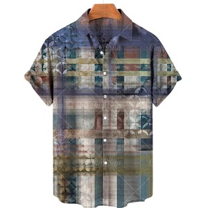 2025 hommes élégant rétro Art imprimé lin pour Polo vente chaude été bouton haut confortable Jersey à manches courtes - Product Image 3