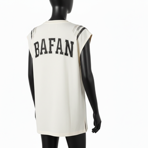 Camiseta sin Mangas para Mujer, de Alta Calidad, Algodón y Poliéster, Ligera, Transpirable, con Panel Lateral Cortado y Logotipo, Camisetas de Algodón para Mujer - Product Image 5