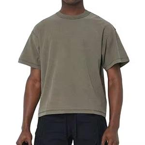 Impulsado por el rendimiento: camisetas de fibra de bambú/algodón teñidas lisas para hombre, ropa informal de entrenamiento elástico transpirable de secado rápido - Product Image 6