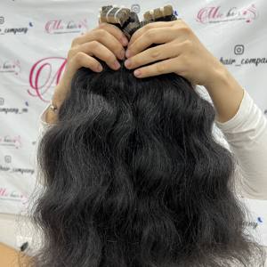 RUBAN DE DONATEUR CRU au CAMBODGE NATUREL WAVE NOIR MEILLEURE VENTE Extensions de Cheveux Humains Vierges Remy Fumi Style Machine Double Trame - Product Image 3