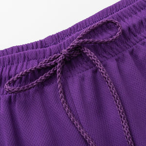 Short de basket-ball personnalisé de haute qualité grande taille pour hommes en maille respirante violette fermeture à cordon de serrage - Product Image 3