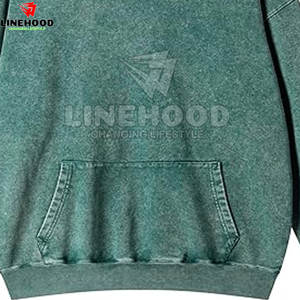 2025 dernière conception sweats à capuche délavés à l'acide pour hommes 100% coton basiques pour l'hiver Offre Spéciale de base pour l'hiver - Product Image 6