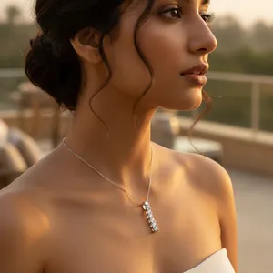 Pendentif numéro en argent 925 avec zircon pour le port quotidien des femmes - Product Image 3