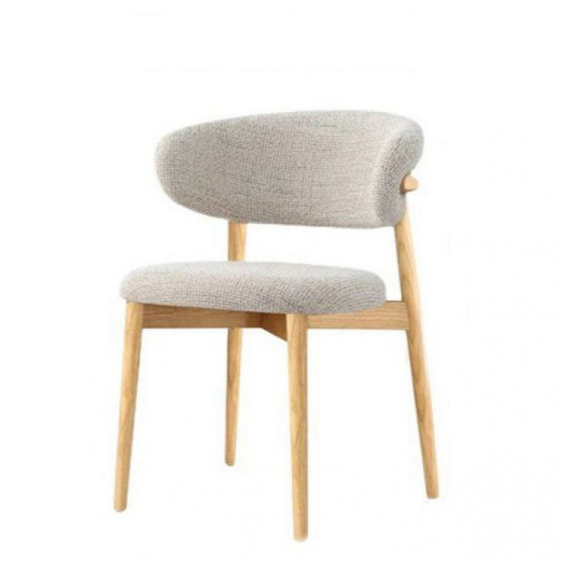 Original wood colored frame + cotton and linen