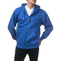 Sweat à capuche bleu royal pour homme |   Sweat-shirt en molleton épais à fermeture éclair intégrale |   Veste à capuche slim fit sport et décontractée avec poches